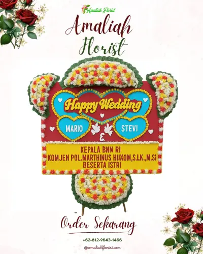 Karangan Papan Bunga Pernikahan jurumudi